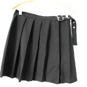 Women Skirt Size Medium Emo A Line Punk Gothic Pleated School Mini Black Y2K‎